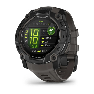 Instinct® 3 AMOLED Black con cinturino silicone Charcoal