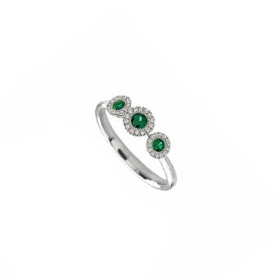 Anello trilogy con smeraldi