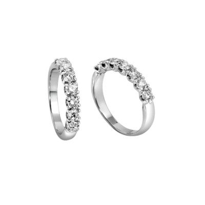 Anello in oro bianco e 7 diamanti 1,60 ct. FG VS