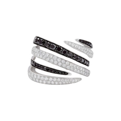 Anello Like Me in oro bianco e diamanti bianchi e neri 0,91 ct. G VS
