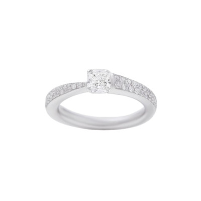 Anello solitario Like Me in oro bianco e diamanti 0,35 ct. FG VS