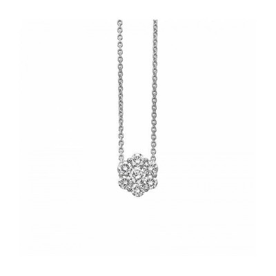 Collana in oro bianco e diamanti 0.19 ct