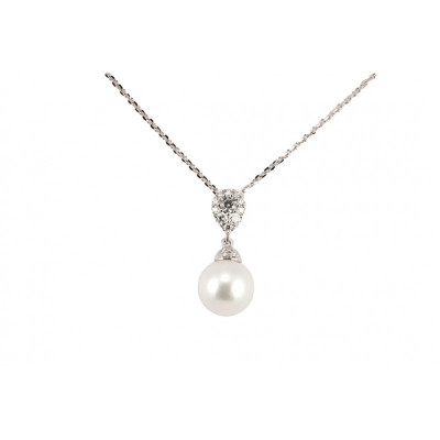 Collana Antologie in oro bianco, diamanti e perla