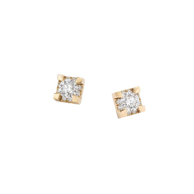 Orecchini Io Luce in oro rosa e bianco e diamante centrale 0,30 ct FG VS