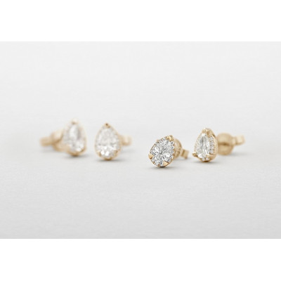 Orecchini in oro rosa, bianco e diamanti 