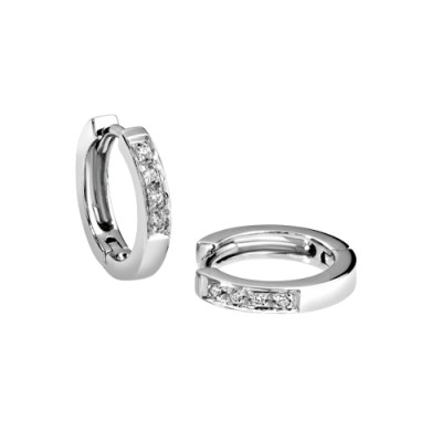 Orecchini in oro bianco e diamanti 0,13 ct. FG VS