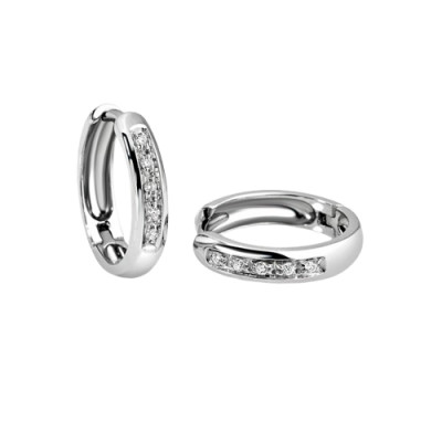 Orecchini in oro bianco e diamanti 0,06 ct. FG VS