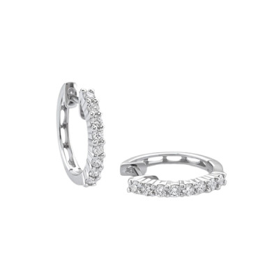 Orecchini in oro bianco e diamanti 0,18 ct. FG VS