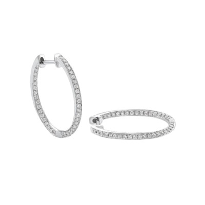 Orecchini in oro bianco e diamanti 0,37 ct. FG VS