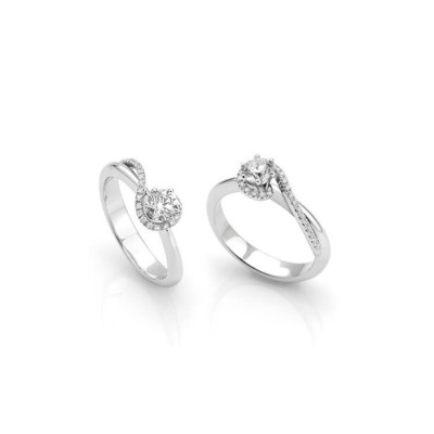 Solitario oro bianco e diamanti ct. 0,61