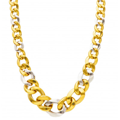Girocollo in oro giallo e bianco maglia catena grumetta 20,50 g