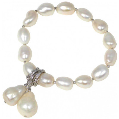 Bracciale perle bianche