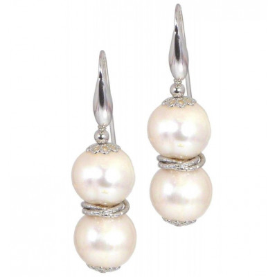 Orecchini perle bianche intrecciate