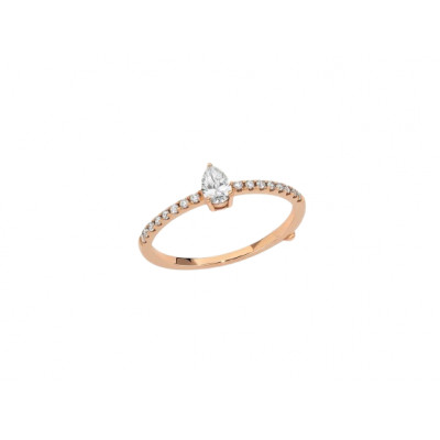 Anello diamanti Goccia e gambo