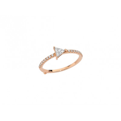 Anello diamanti Triangolo e gambo