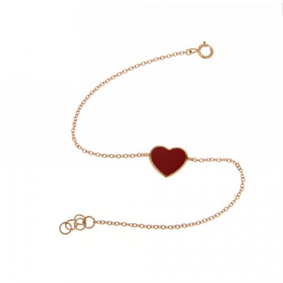 Bracciale Cuore smalto rosso