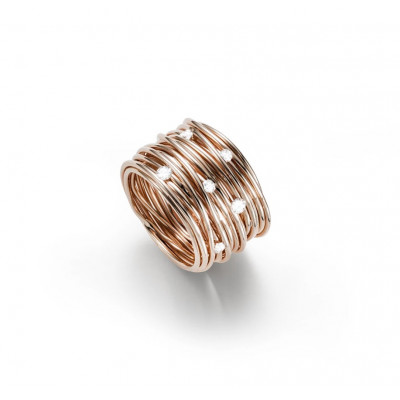 Tibet Ring in rose gold and white diamonds