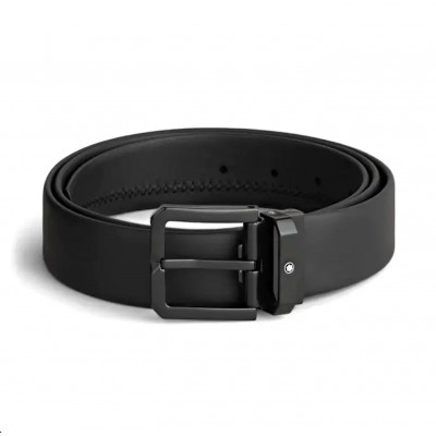 Cintura 35 mm in pelle nera