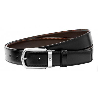 Cintura elegante nera/marrone reversibile regolabile