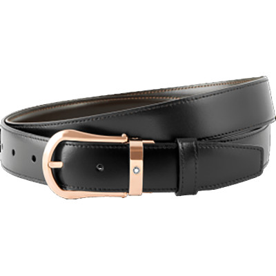 Cintura elegante nera/marrone reversibile cut-to-size