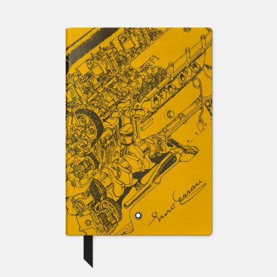 Blocco note #146 piccolo, Great Characters Enzo Ferrari, Giallo Modena, a righe