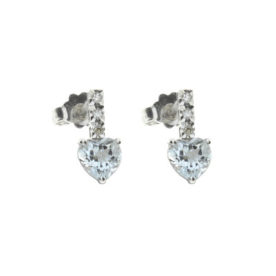 Orecchini Stephanie brillanti e Acquamarina