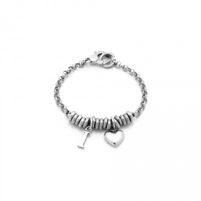 Bracciale Cuore e Lettera I