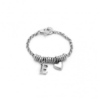 Bracciale Cuore e Lettera E