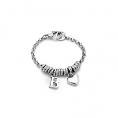 Bracciale Cuore e Lettera B