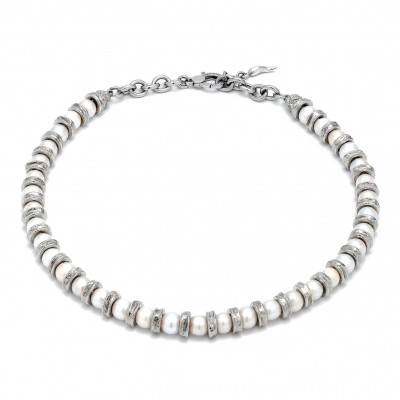 Collana grande Emma in argento 925 e perle naturali