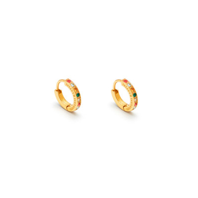 Orecchini Huggie Crystal Color oro