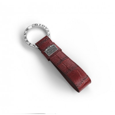 Portachiavi pelle croco borgogna