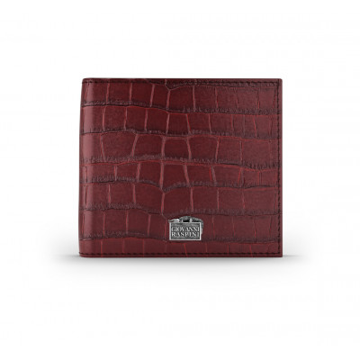Portafogli pelle croco borgogna
