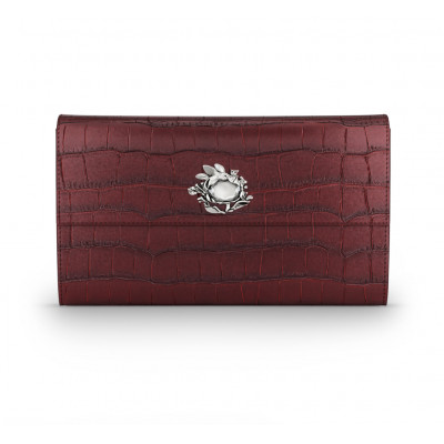 Portafogli Continental Jungle pelle croco borgogna