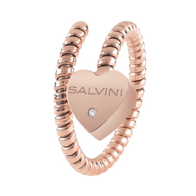 Anello Minimal Pop in oro rosa con diamante
