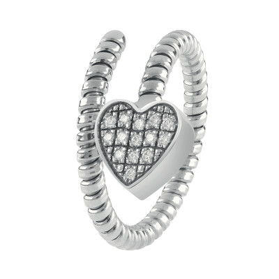 Anello Minimal Pop in oro bianco con diamanti