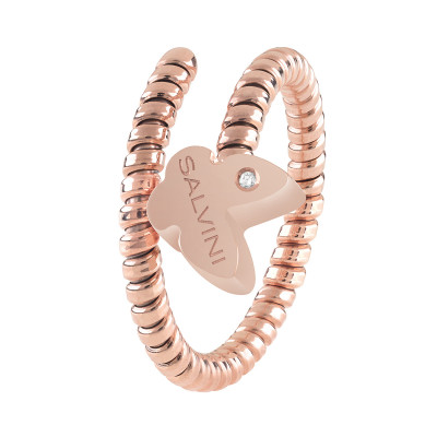 Anello Minimal Pop in oro rosa con diamante