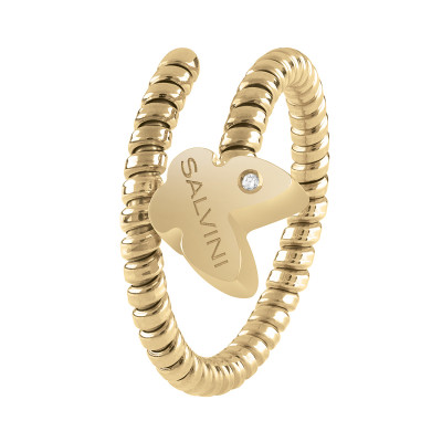 Anello Minimal Pop in oro giallo con diamante