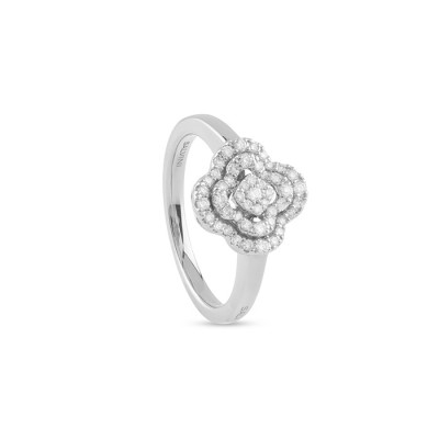 Anello Bagliori in oro bianco e diamanti