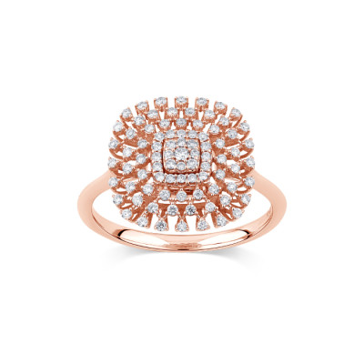 Anello Bagliori in oro rosa e diamanti
