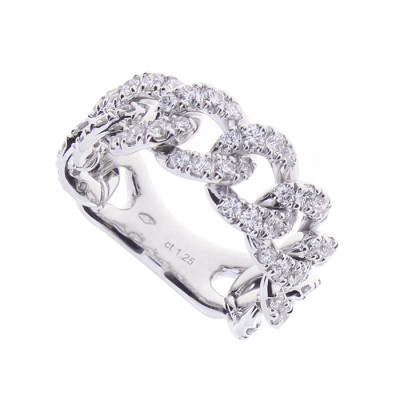 Anello Classico oro bianco e diamanti