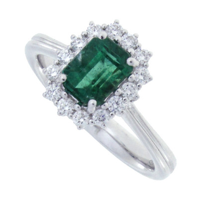 Anello Love for color in oro bianco, smeraldo e diamanti