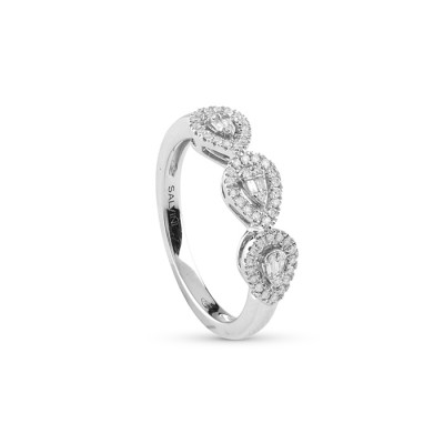 Anello Trilogy Magia in oro bianco con diamanti
