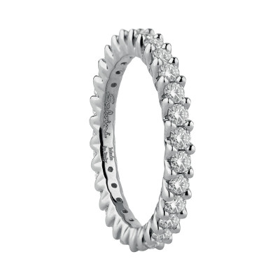 Anello Virginia in oro bianco e diamanti