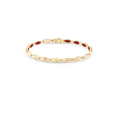 Bracciale Eva in oro giallo con hybrid ceramic rossa