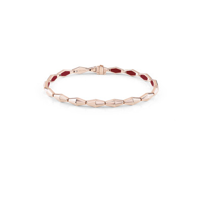 Bracciale Eva in oro rosa con diamanti e hyceramic rosso