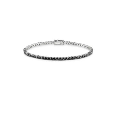 Bracciale Tennis in oro bianco, diamanti neri