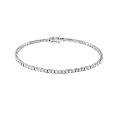 Bracciale Tennis in oro bianco e diamanti bianchi