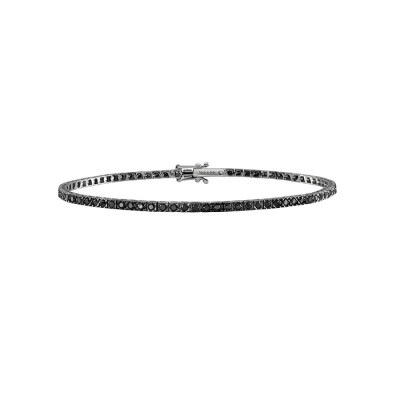 Bracciale Tennis in oro bianco, diamanti neri