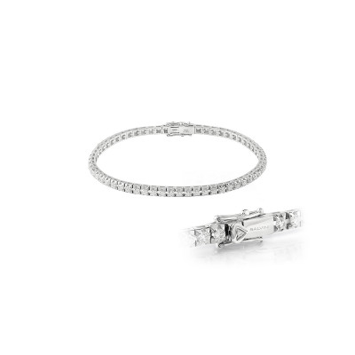 Bracciale Tennis Battito in oro bianco con diamanti
